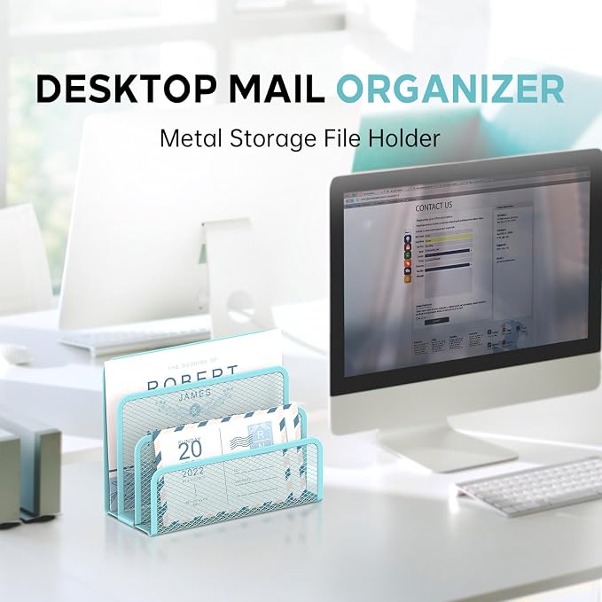 SUPEASY Mail Organizer for Desk, Mesh Metal Mail Holder Countertop - Image 5
