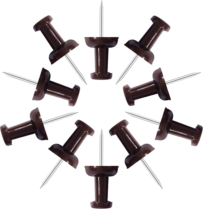 VAPKER Push Pins Tacks 120Pcs Solid Chocolate Color Thumb Tacks Larger Size Pin by VAPKER