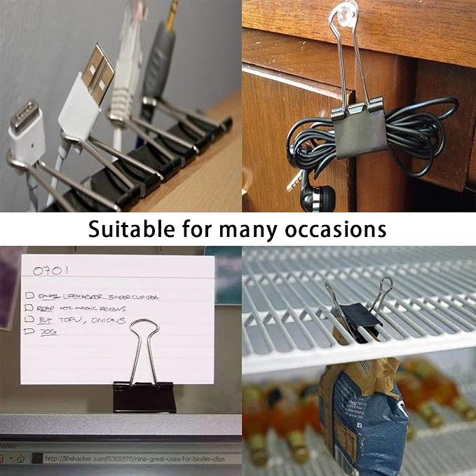 Binder Clips Paper Clamps Assorted Sizes 200 Count, Mini and Micro, 6 Sizes - Image 6