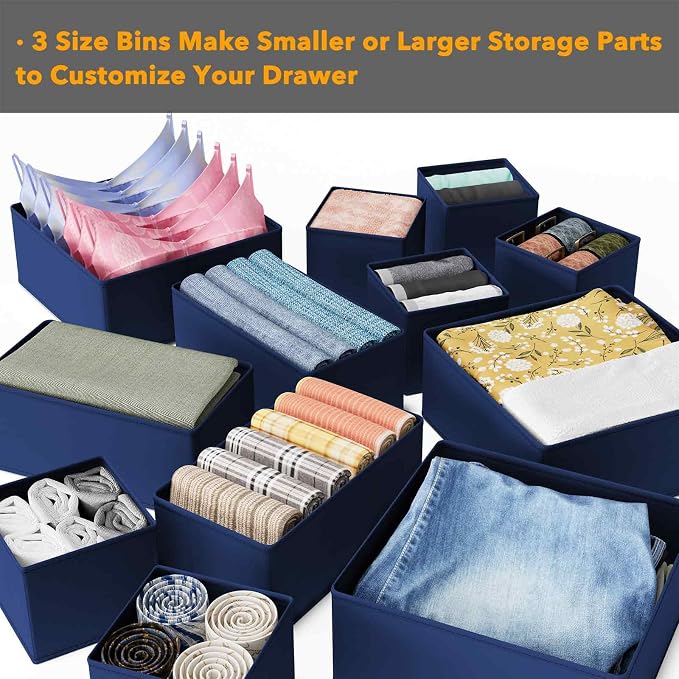 SpaceAid Drawer Organizer for Clothes, 12 Pack Dresser Drawer Organizer Bins - Image 5