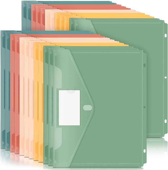 Forvencer Binder Pocket, 24 Pack Super Heavyweight Plastic Folders by Forvencer