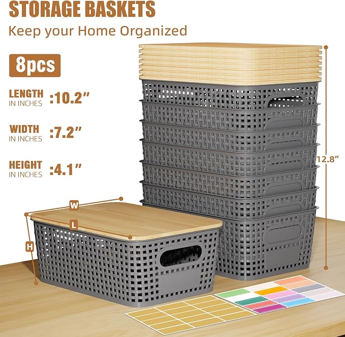 8 Pcs Plastic Storage Bins - Image 2