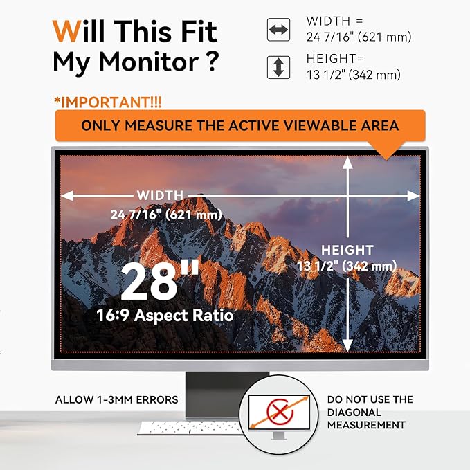 28 Inch Computer Privacy Screen - Image 2
