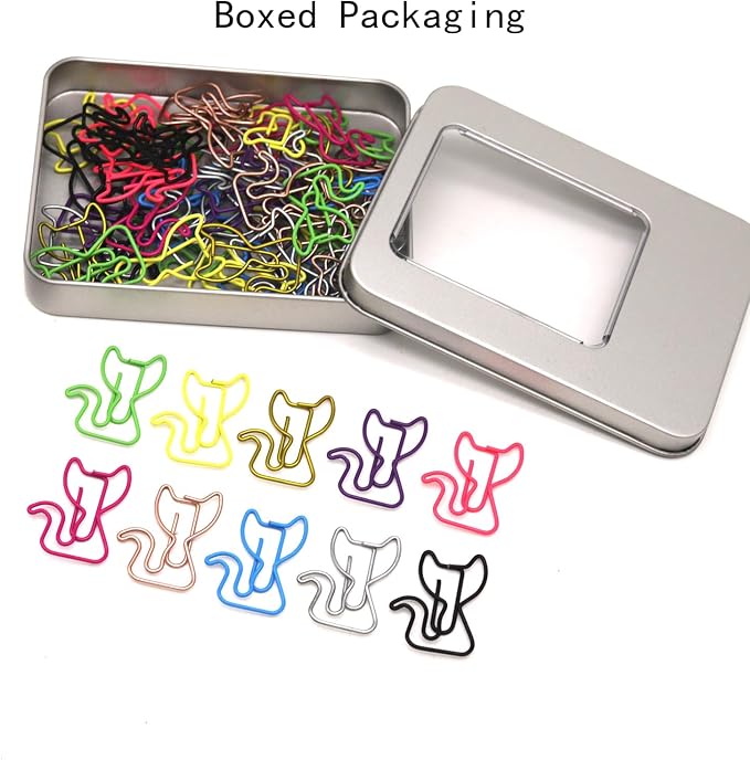 60 Pcs Cat Paper Clips Mixed Color, Cat School Supplies Stationary, Cat Themed - Image 3