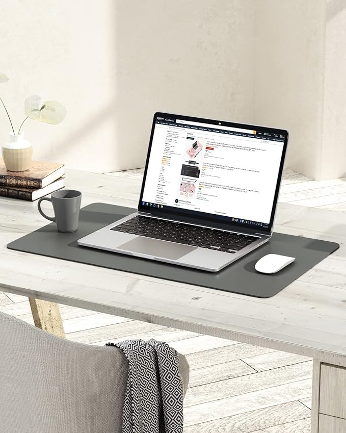 YSAGi Non-Slip Leather Desk Pad, Waterproof Laptop Computer Desk Keyboard Mat - Image 6