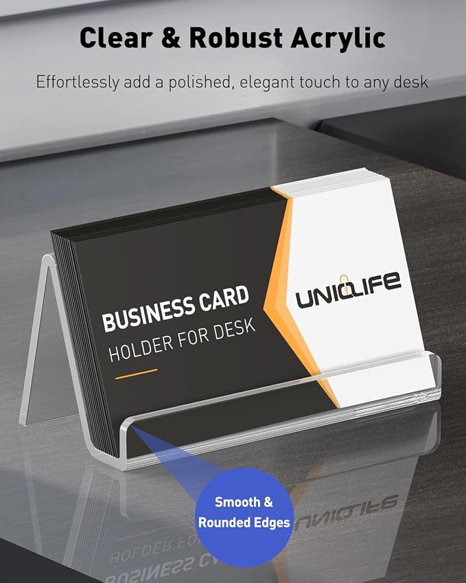 Uniclife 8 Pack Acrylic Business Card Holder - Image 3