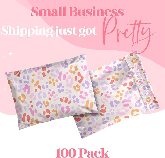 Pretty Package Store Poly Mailer 14.5x19, Preppy Leopard, 100 Pack | Heavy Duty - Image 2