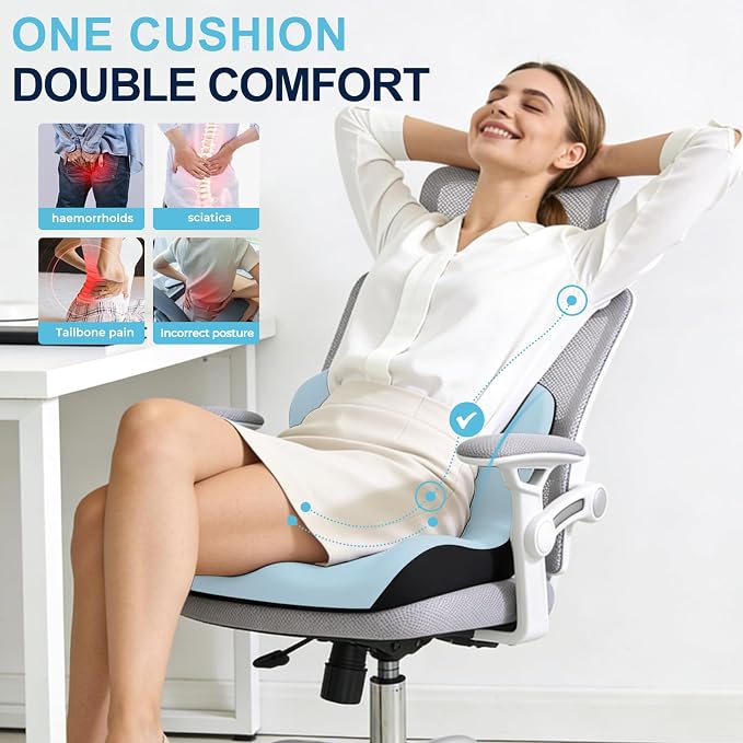Seat Cushion, Office Chair Cushion, L-Shaped Ergonomic Car Seat Cushions - Image 3