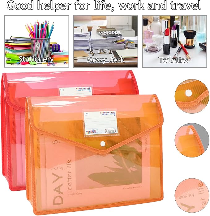 YoeeJob Plastic File Folders Legal Size 2 Pcs, Expandable Document Folder - Image 2