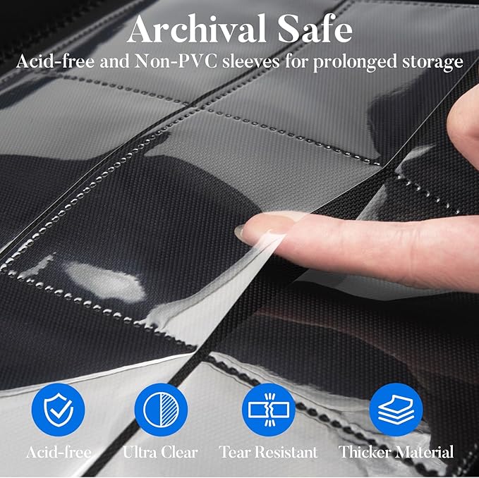 Premium 9 Pocket Card Binder for 540 Cards, Fabmaker PU Cover Trading Card - Image 5