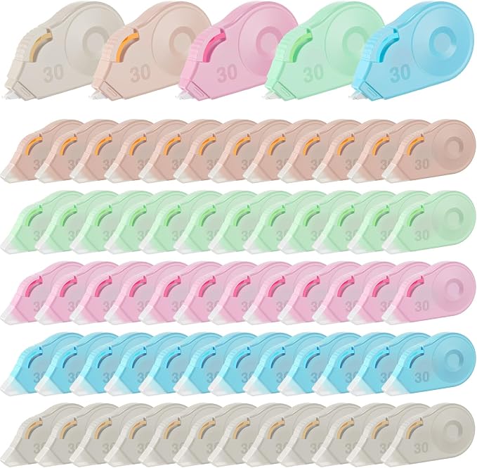 60 Pcs Colorful Correction Tape 39.4 ft White Wrong out Tear Resistant Bulk by Unknown