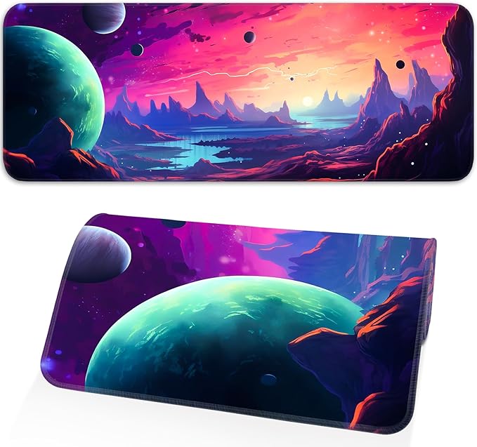 Gaming Mouse Pad, Non-Slip Rubber Base, Stitched Edges, 31.5x11.8 Inch Large by Unknown