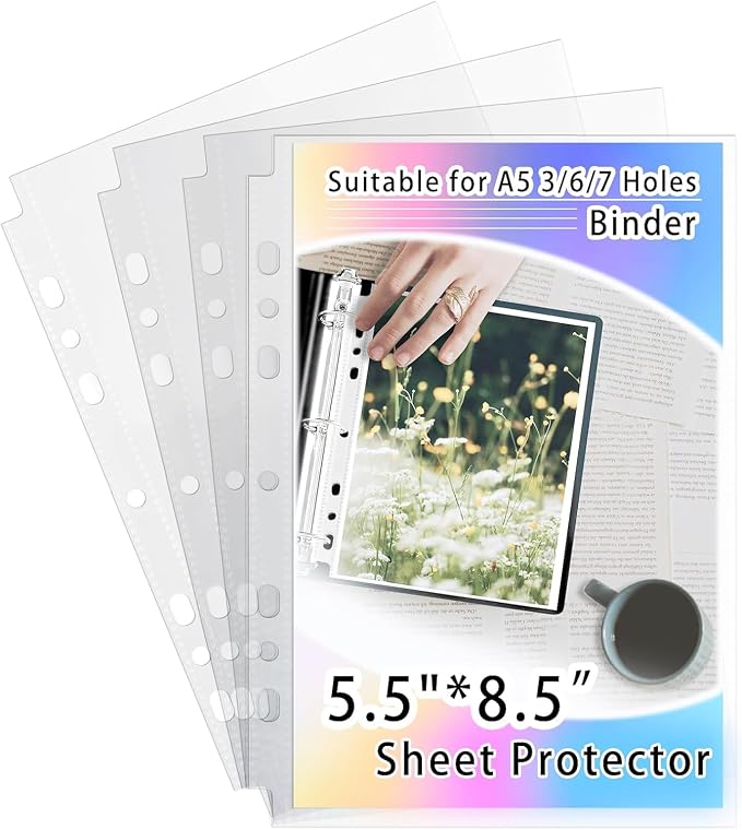 40 Pack Sheet Protectors 5.5x8.5 Inch, 80 Pockets Photocard Sleeves by AZATUS