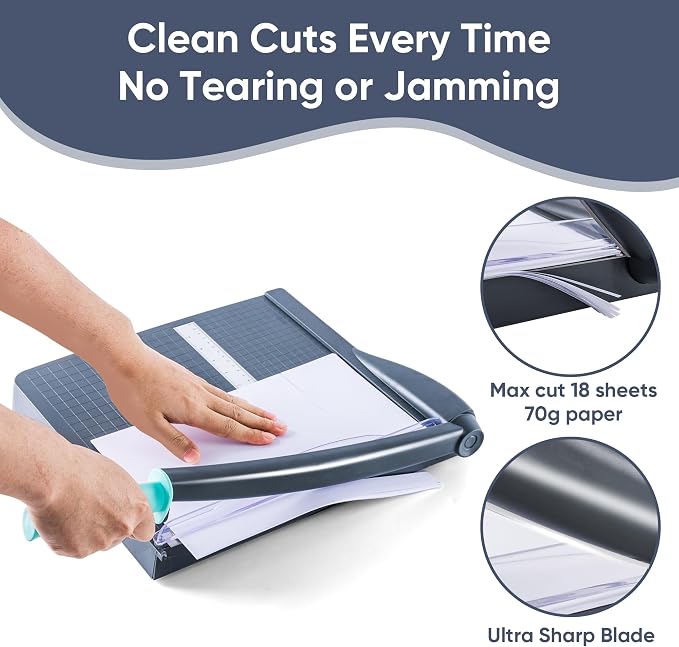 VUSIGN Paper Cutter 12" Cut Length Guillotine Papercutter, Heavy Duty Paper - Image 4