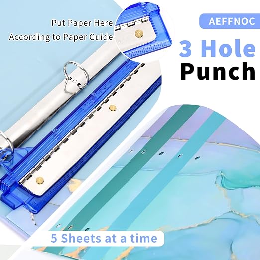 AEFFNOC 3 Hole Punch, Portable 3 Hole Puncher - Image 4