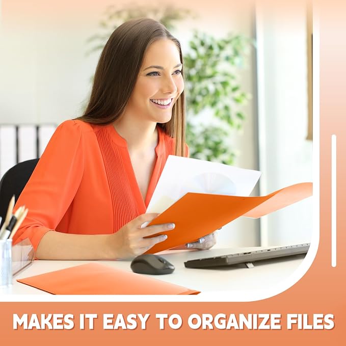 Henoyso 36 Pack Orange Plastic Folders - Image 5