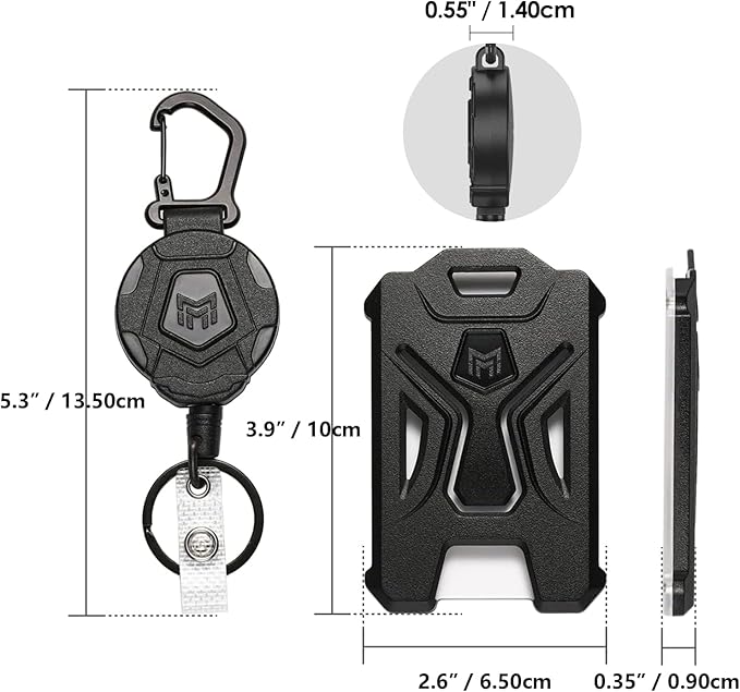 MNGARISTA Retractable Badge Holder, Heavy Duty Carabiner Clip Keychain Badge - Image 7