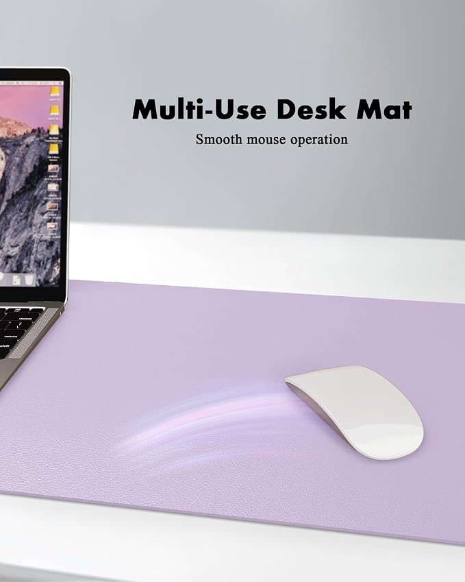YSAGi Double-Sided Desk Pad, 31.5"x15.7"Leather Desk Mat, Eco Cork Desk Pad - Image 5