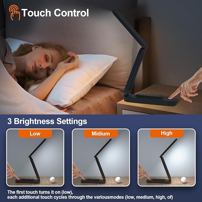 Giryuhd LED Desk Lamp for Office Home & Battery Operated Lamp Rechargeable Lamp - Image 2