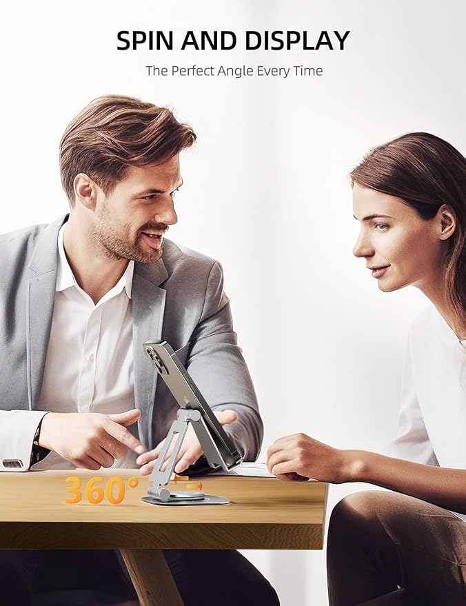 Nulaxy Rotatable Cell Phone Stand, Fully Adjustable Foldable Desktop Phone - Image 2