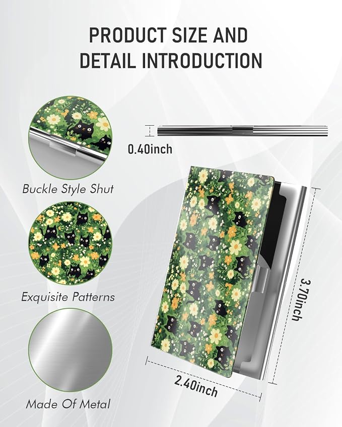 Business Card Metal Slim Organizer, Professional Stainless Steel Square Pocket - Image 3