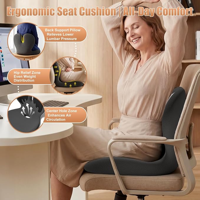 Thick Car Seat Cushion with Lumbar Support - Image 9