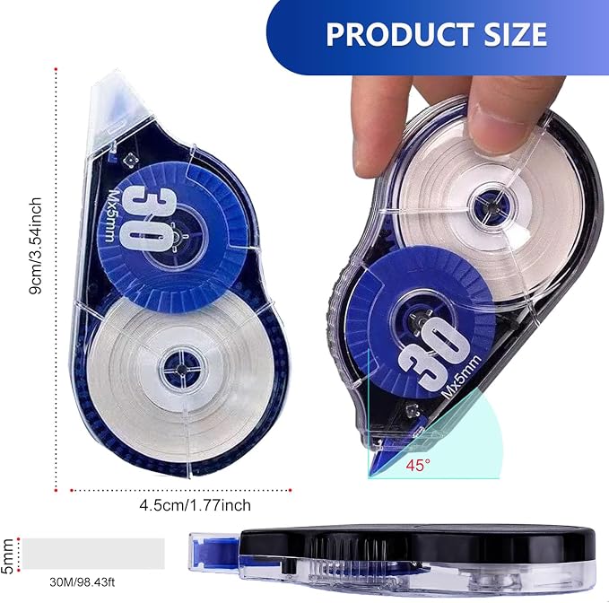Correction Tape, 10 Pack 33Ft White Correction Tape Roll Easy-to-Use Applicator - Image 5