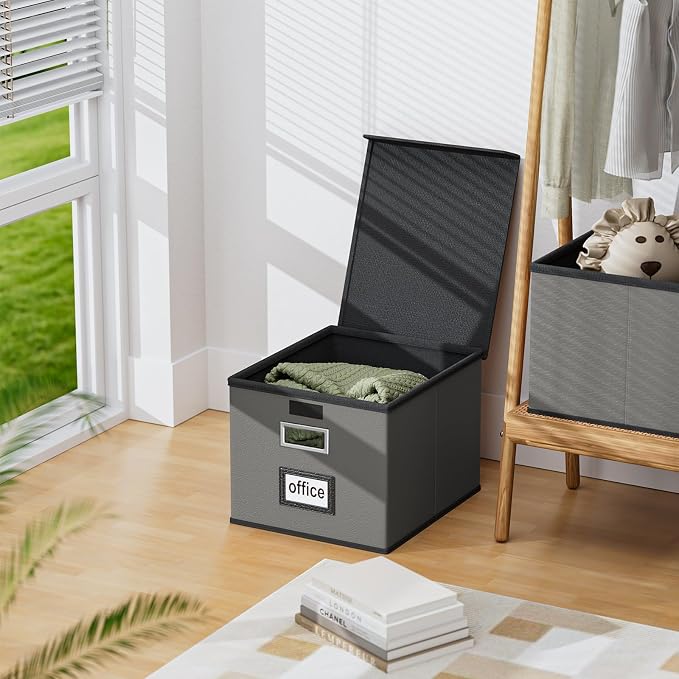 Portable Leather File Organizer Boxes - Image 5