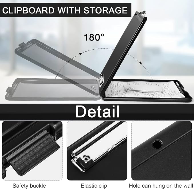 Mimorou 5 Pcs Clipboard with Storage, 9.5 x 13.5 Inch Plastic Heavy Duty - Image 3