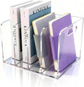 4 Vertical Compartments Clear Acrylic Magazine & File Holder – Multipurpose by Unknown
