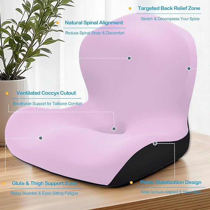 Seat Cushion for Office Chair and Car, L-Shaped Ergonomic Car Seat Cushions - Image 5