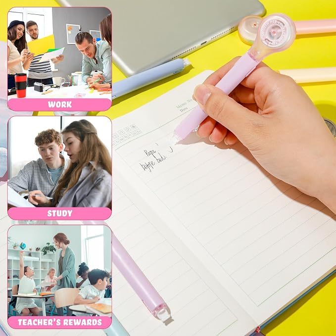 Gersoniel 25 Pack Correction Tape Pen Correctional Ink Tape Push Pull Protective - Image 6