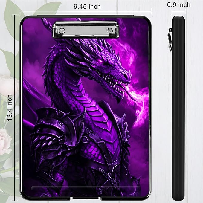 Purple Flaming Dragon A4 Clipboard - Image 4