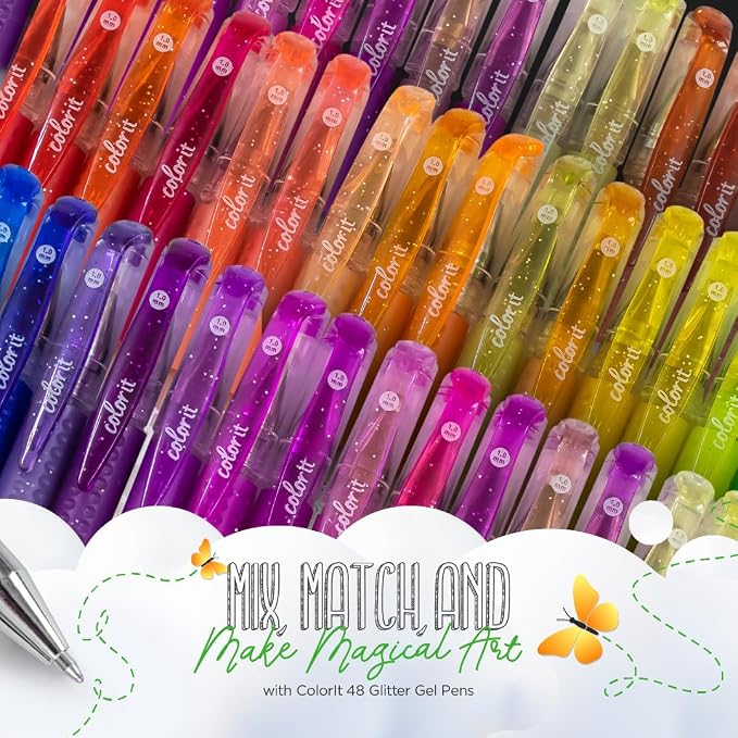 ColorIt Glitter Gel Pens for Coloring – 96 Pack - Image 2