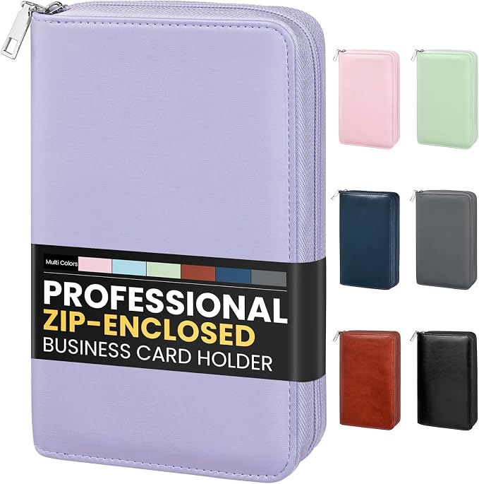 Sooez Zip-Enclosed Business Card Holder Organizer, Professional Credit Card by Sooez