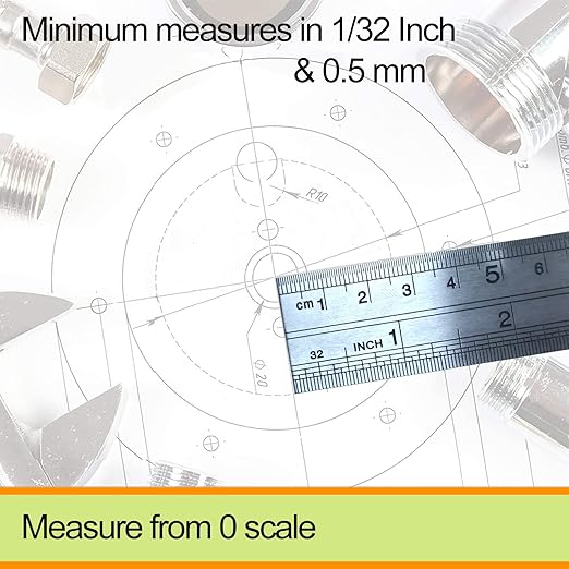 YouOKLight Metal Ruler Set, Stainless Steel 6 Inch and 12 Inch Rulers - Image 4
