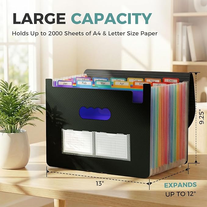 SKYDUE Accordion File Organizer, Expanding File Folder - Image 6