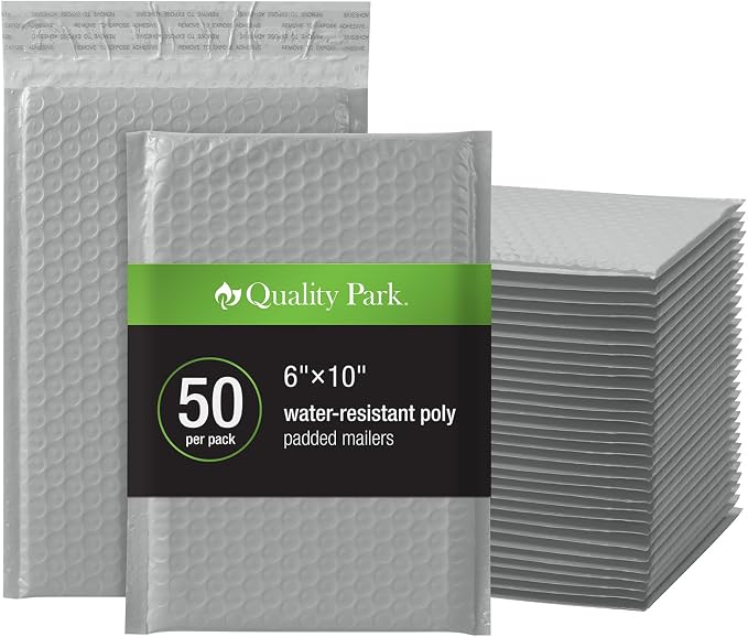 Quality Park Bubble Mailers, Padded Envelopes, Shipping Bags, Water Resistant by Quality+Park