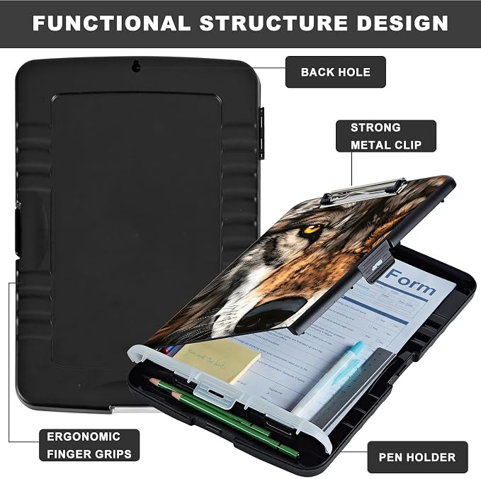 Clipboard with Storage, Heavy Duty Plastic Storage Clipboard with Low Profile - Image 6