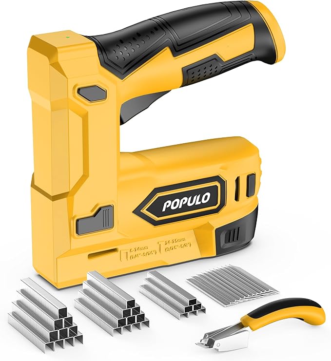 POPULO Electric Staple Gun, 4V Cordless Battery Powered Staple Gun, 2-in-1 by populo