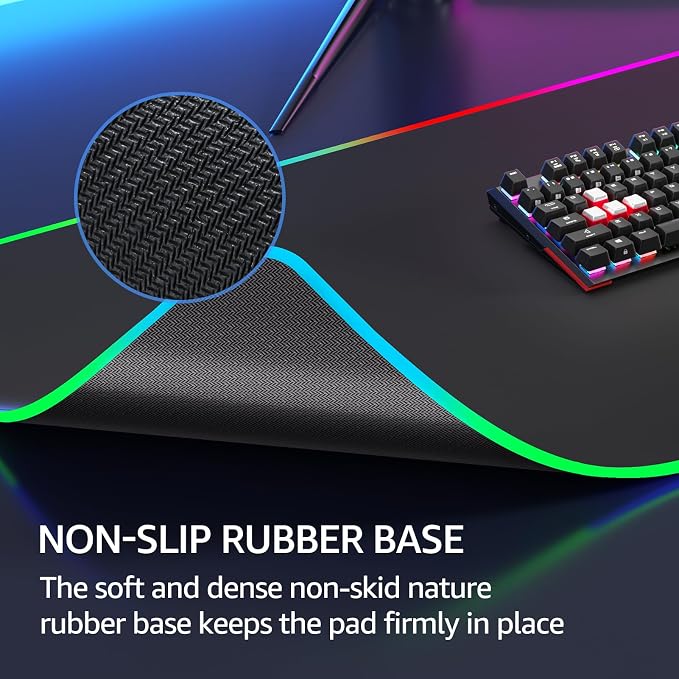 KTRIO RGB Large Gaming Mouse Pad, 35.4 x 15.7 in, RGB Black, XXXL | Smooth - Image 4