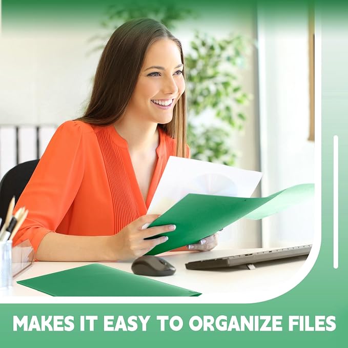 Henoyso 18 Pack Green Plastic Folders - Image 5