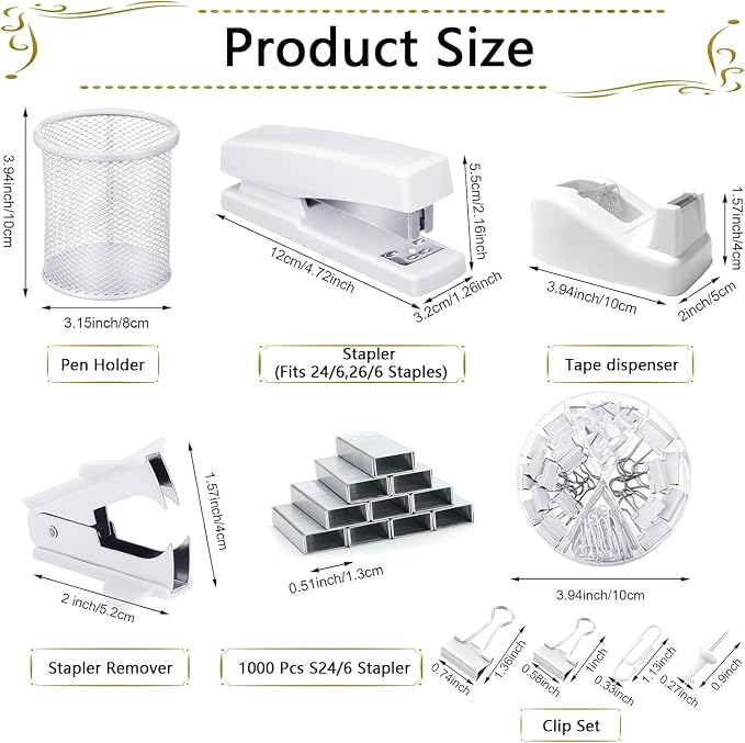 Office Supplies, Desk Accessories, Stapler and Tape Dispenser Set - Image 5