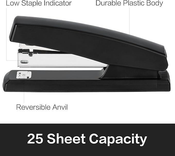 Deli Stapler, Desktop Stapler, 2 Pack, Office Staplers, 25 Sheet Capacity - Image 2