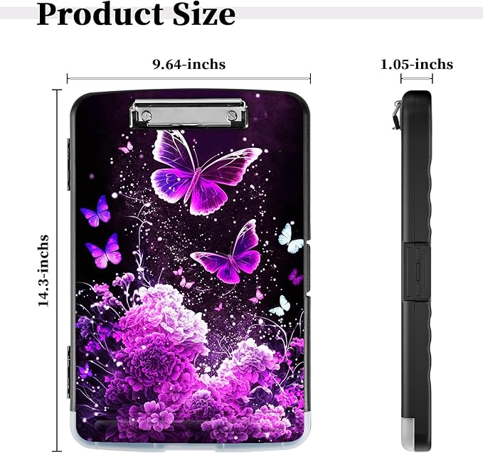 Clipboard with Storage, Heavy Duty Plastic Nursing Clip Board Foldable - Image 2