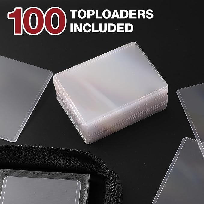 Toploader Binder, Holds 160 Toploaders, 100 Toploaders INCLUDED, 4-Pocket PU - Image 6