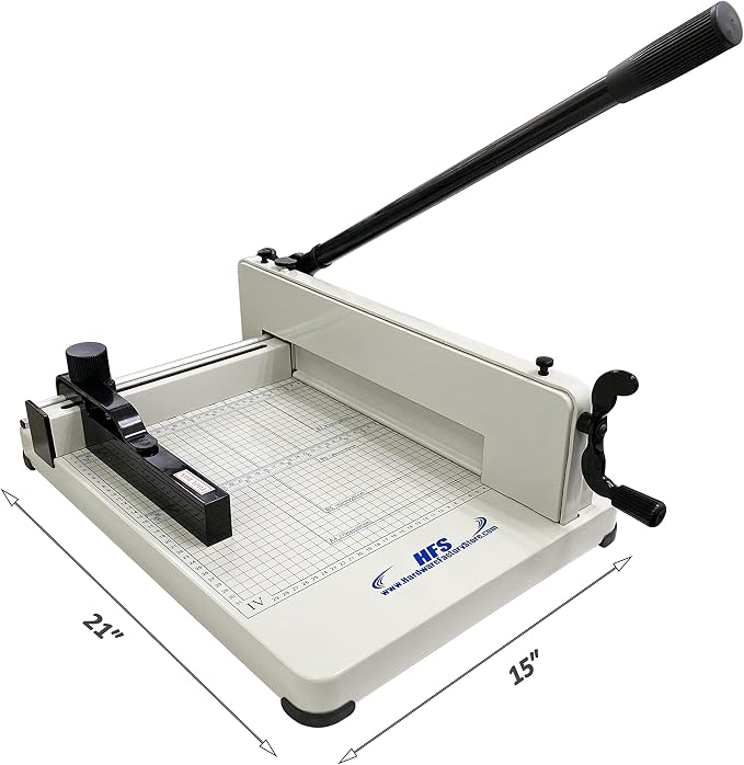 HFS Heavy Duty Guillotine Paper Cutter 400 Sheet Capacity | Solid Steel - Image 2