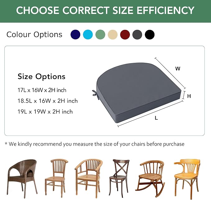 Outdoor Chair Cushions Set of 2: Waterproof & Fade Resistant Patio Furniture - Image 6