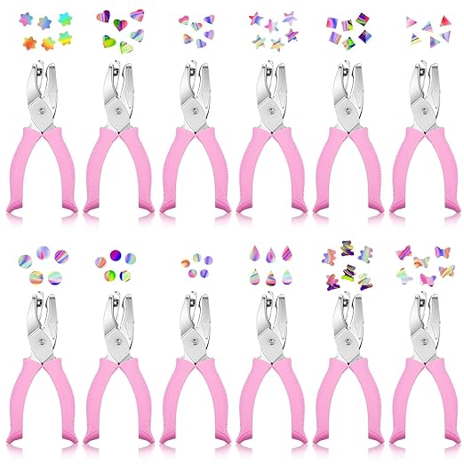 Lothee 12 Pcs Hole Punch Shapes Single Hole Paper Punchers by Lothee