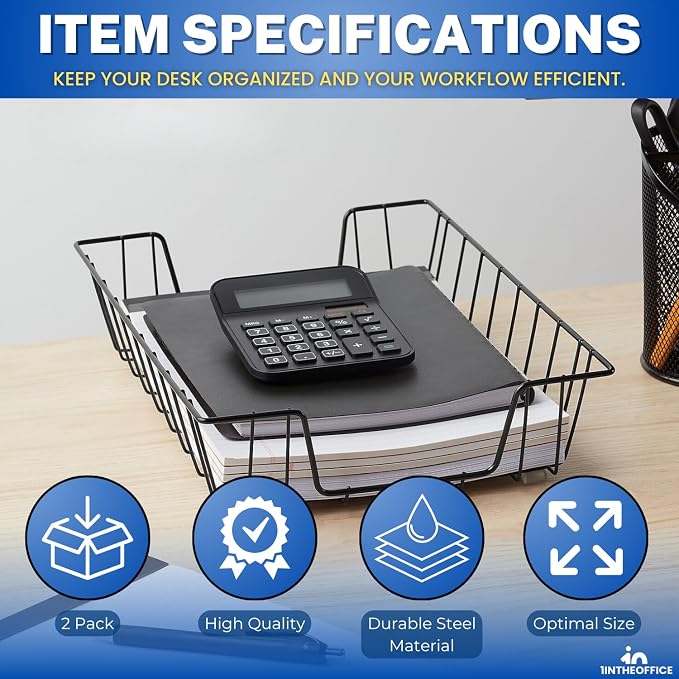 1InTheOffice Letter Tray, Paper Basket - Image 7